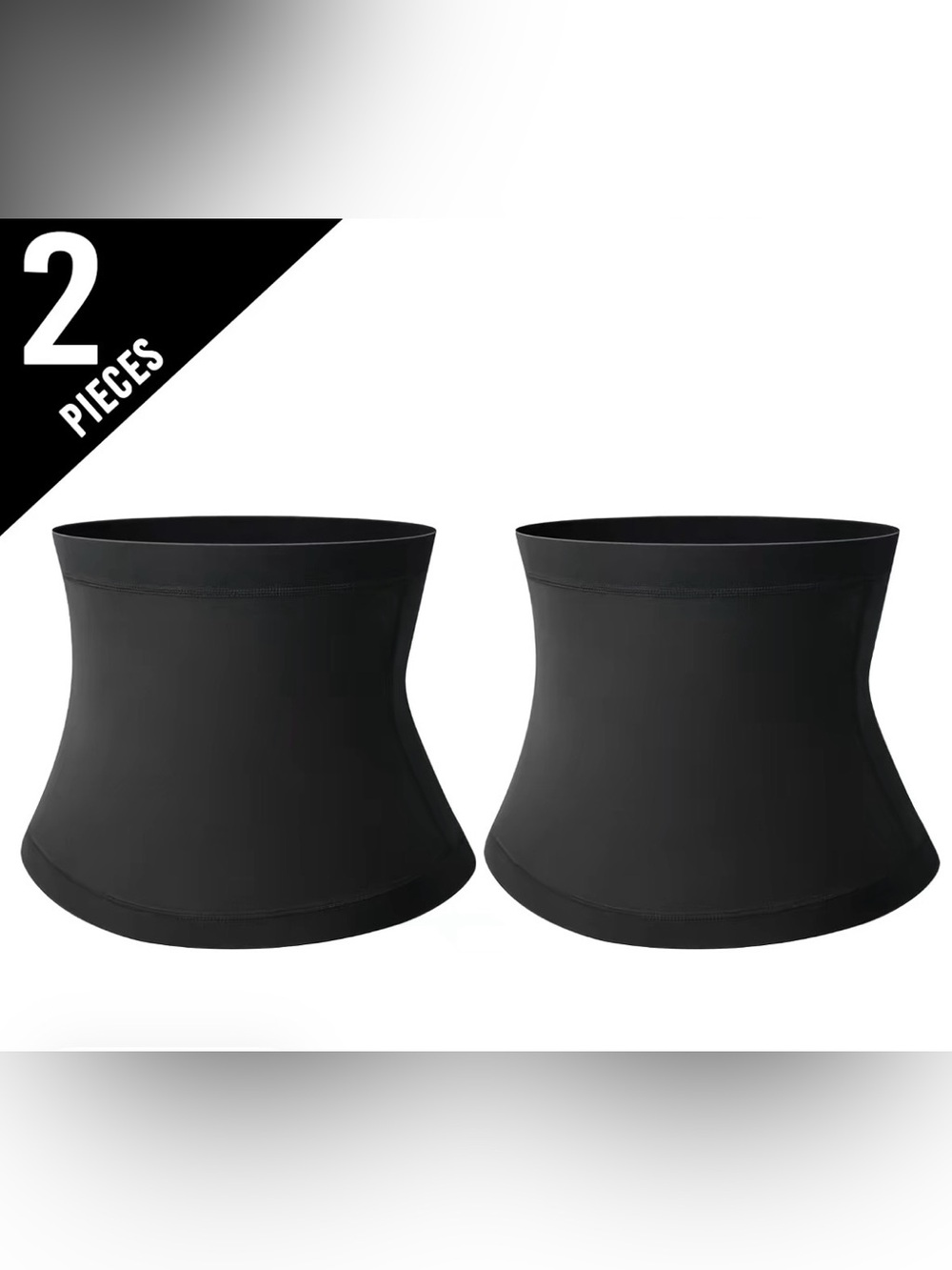 Black unisex Waist Trainer (2-Pack) - Comfortable Slimming Support
